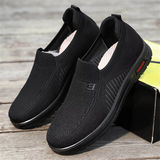 Extra Wide Mens Shoes Mens Classic Nylon Sneaker Fashion Summer and Autumn Men Sneakers Fly Woven Mesh Flat Slip on Comfortable 41