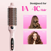 Wavytalk Blowout Boost Ionic Thermal Brush 1 1/2 Inch with LED Display, 300℉-420℉ for Different Hair Types, 120-240V Universal Voltage
