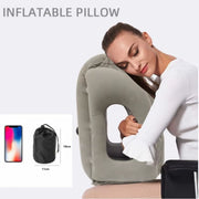 Inflatable Air Cushion Travel Pillow Headrest Chin Support Cushions for Airplane Plane Office Rest Neck Nap Pillows