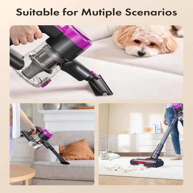 Cordless Vacuum Cleaner,23Kpa 48Mins Powerful Suction Vacuum LED Display,Lightweight Stick for Hardfloor/Carpet/Pet Hair