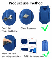 Inflatable Air Cushion Travel Pillow Headrest Chin Support Cushions for Airplane Plane Office Rest Neck Nap Pillows