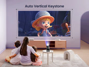 [Auto Keystone Correction] Mini Projector with Wifi Bluetooth, 4K Support, 270° Rotation, 300 ANSI Portable Projector with Android TV, Home Theater Projector for Ios/Android/Tv Stick