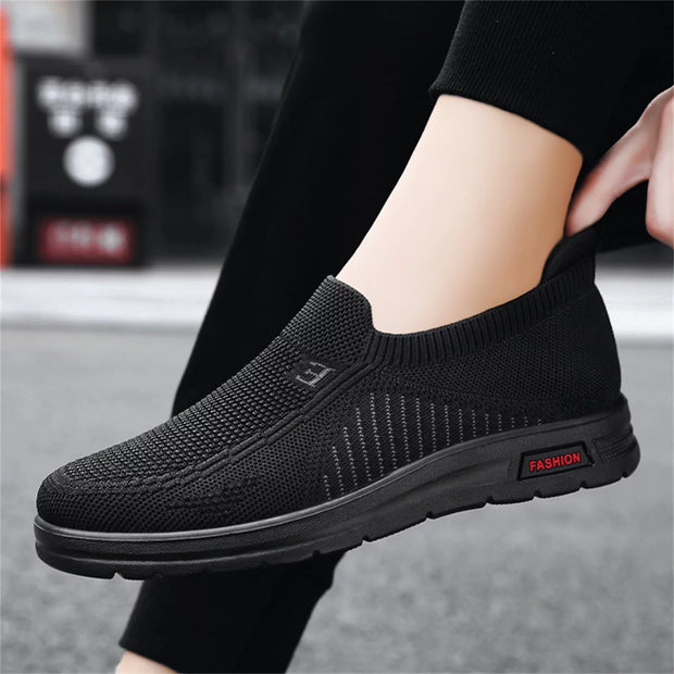 Extra Wide Mens Shoes Mens Classic Nylon Sneaker Fashion Summer and Autumn Men Sneakers Fly Woven Mesh Flat Slip on Comfortable 41