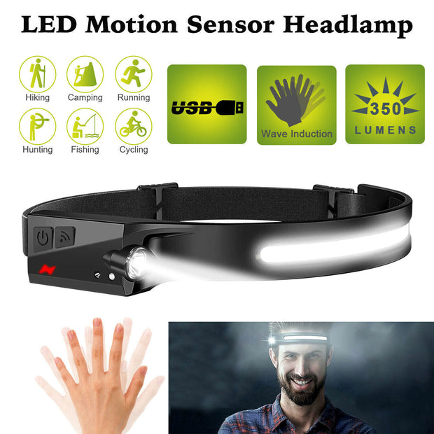 USB Rechargeable Cap Lamp LED Headlamp Headlight Head Lamp Flashlight Waterproof