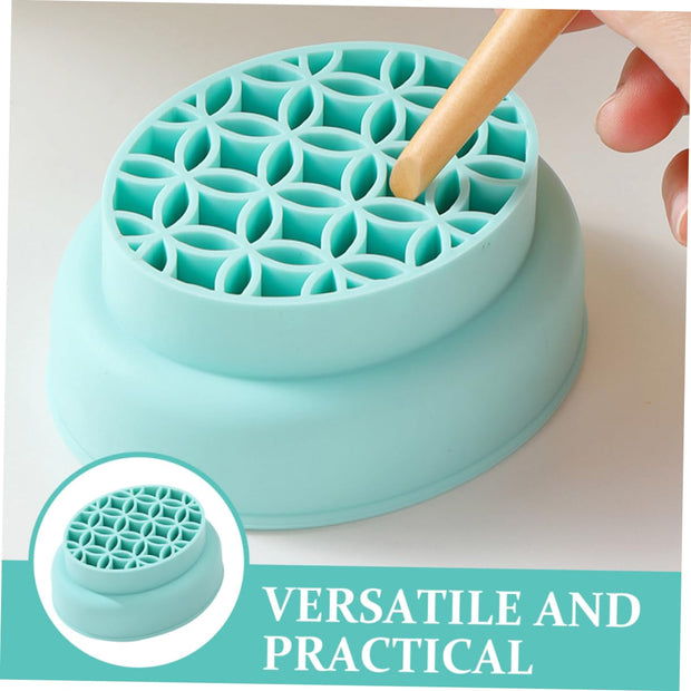 Makeup Tools Cleaning Bowl Brush Cleaner for Women Silicone Makeup Brush Cleaning Bowl Drying Rack Mint Green