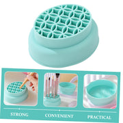 Makeup Tools Cleaning Bowl Brush Cleaner for Women Silicone Makeup Brush Cleaning Bowl Drying Rack Mint Green
