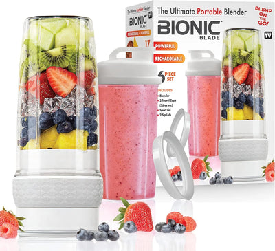 Bionic Blade Smoothie Blender Personal Portable Rechargeable Blender Juicer Protein Mikshake Maker Extra Travel Bottle