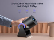 [Auto Keystone Correction] Mini Projector with Wifi Bluetooth, 4K Support, 270° Rotation, 300 ANSI Portable Projector with Android TV, Home Theater Projector for Ios/Android/Tv Stick