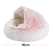 Cat Bed Pet Mattress Warm Soft Plush Pet Bed with Cover round Cat Dog Sleeping Nest Cave for Small Dogs Kitten