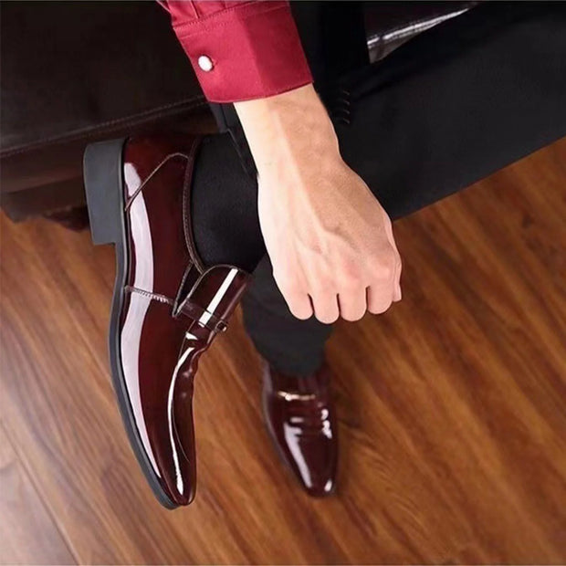 Adult Men Shoes Extra Wide Shoes for Men Leather Classic Style Mens Shoes Fashion Metal Strip Decoration Leather Shoe Horn for Men Brown 10