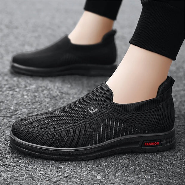 Extra Wide Mens Shoes Mens Classic Nylon Sneaker Fashion Summer and Autumn Men Sneakers Fly Woven Mesh Flat Slip on Comfortable 41