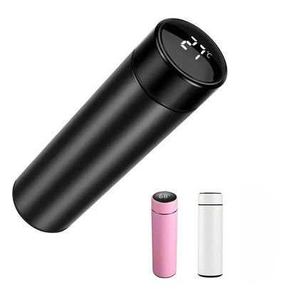 Double Walled Vacuum Smart Water Bottles with Digital Temperature Display Coffee Tea Infuser Bottle LED Thermal Cup