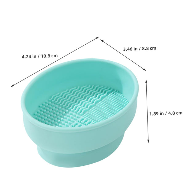 Makeup Tools Cleaning Bowl Brush Cleaner for Women Silicone Makeup Brush Cleaning Bowl Drying Rack Mint Green