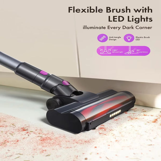 Cordless Vacuum Cleaner,23Kpa 48Mins Powerful Suction Vacuum LED Display,Lightweight Stick for Hardfloor/Carpet/Pet Hair