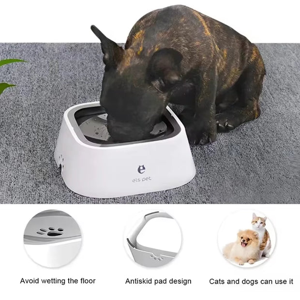 1.5L Dog ABS Plastic Drinking Water Floating Bowl Non-Wetting Mouth Cat Bowl without Spill Drinking Water Dispenser Dog Bowl
