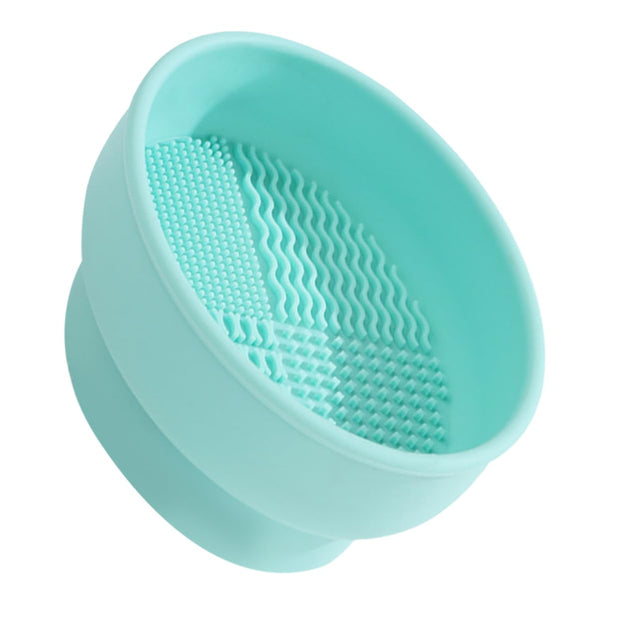 Makeup Tools Cleaning Bowl Brush Cleaner for Women Silicone Makeup Brush Cleaning Bowl Drying Rack Mint Green