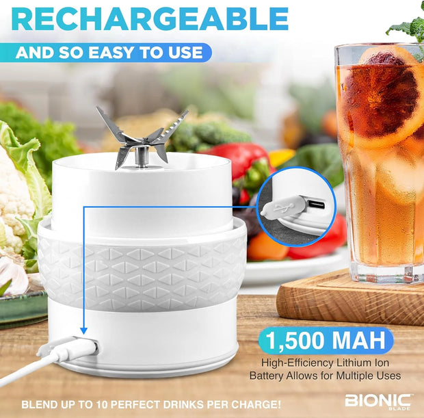 Bionic Blade Smoothie Blender Personal Portable Rechargeable Blender Juicer Protein Mikshake Maker Extra Travel Bottle