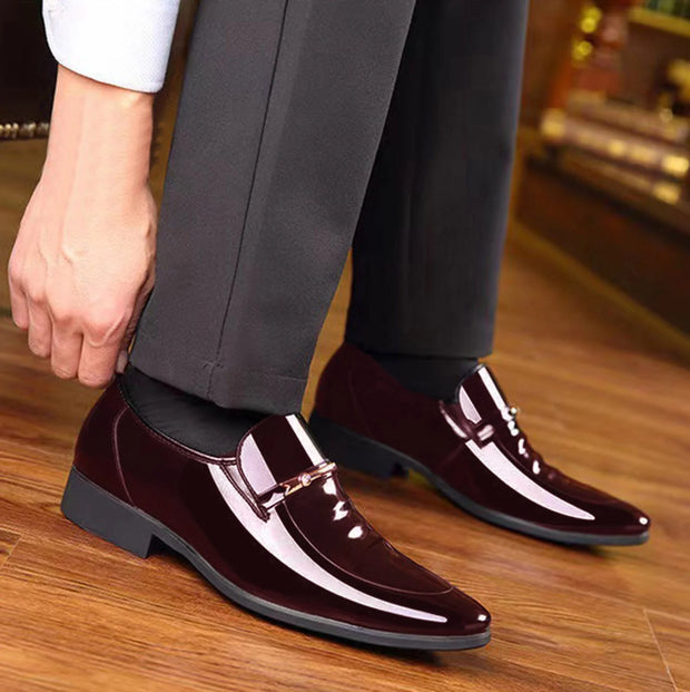 Adult Men Shoes Extra Wide Shoes for Men Leather Classic Style Mens Shoes Fashion Metal Strip Decoration Leather Shoe Horn for Men Brown 10