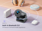 [Auto Keystone Correction] Mini Projector with Wifi Bluetooth, 4K Support, 270° Rotation, 300 ANSI Portable Projector with Android TV, Home Theater Projector for Ios/Android/Tv Stick